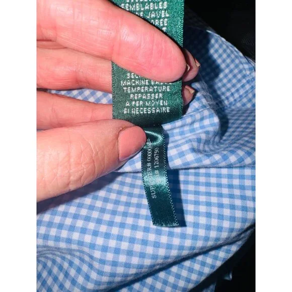 Lauren Ralph Lauren Blue Boxy Button Down Shirt - Picture 7 of 12